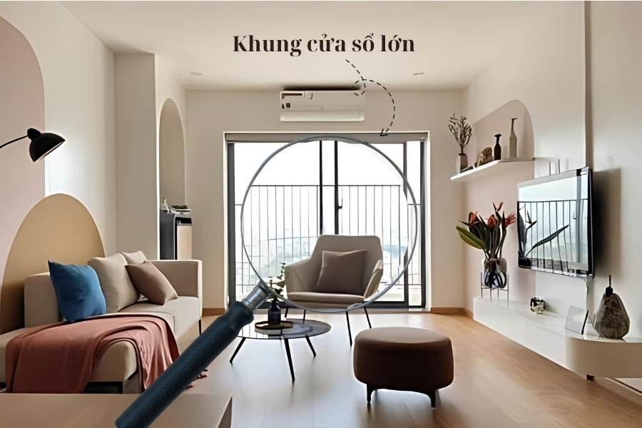 Thiết kế nội thất tối giản - Khung cửa sổ lớn 