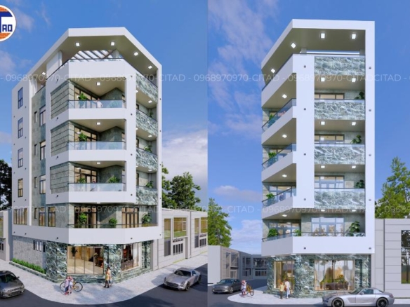 Ngoại cảnh thiết kế nhà phố Anh Tấn