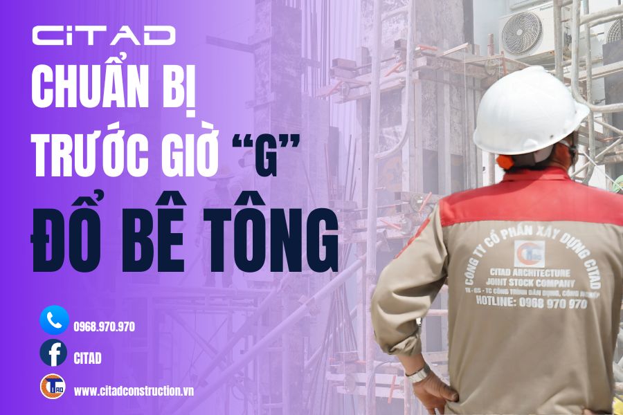 Kiểm tra cột trước khi đổ bê tông - thi công trọn gói tại Long Xuyên