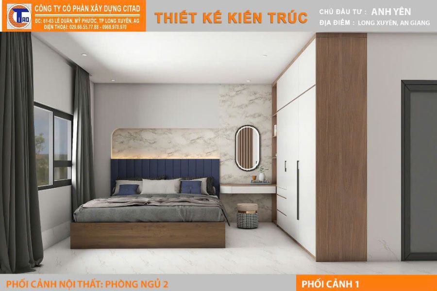 Công trình nhà phố 2 tầng tại Mỹ Hoà Long Xuyên do CITAD thiết kế thi công