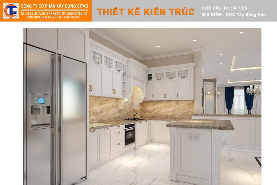 Nội thất phòng bếp biệt thự tân cổ điển tại An Giang