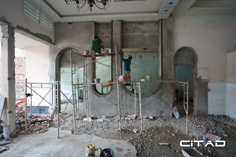 Hiện trạng nhà kho cũ được cải tạo thành công trình trạm dừng chân