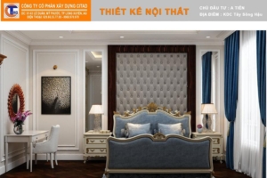 Nội thất phòng ngủ biệt thự phố tân cổ điển
