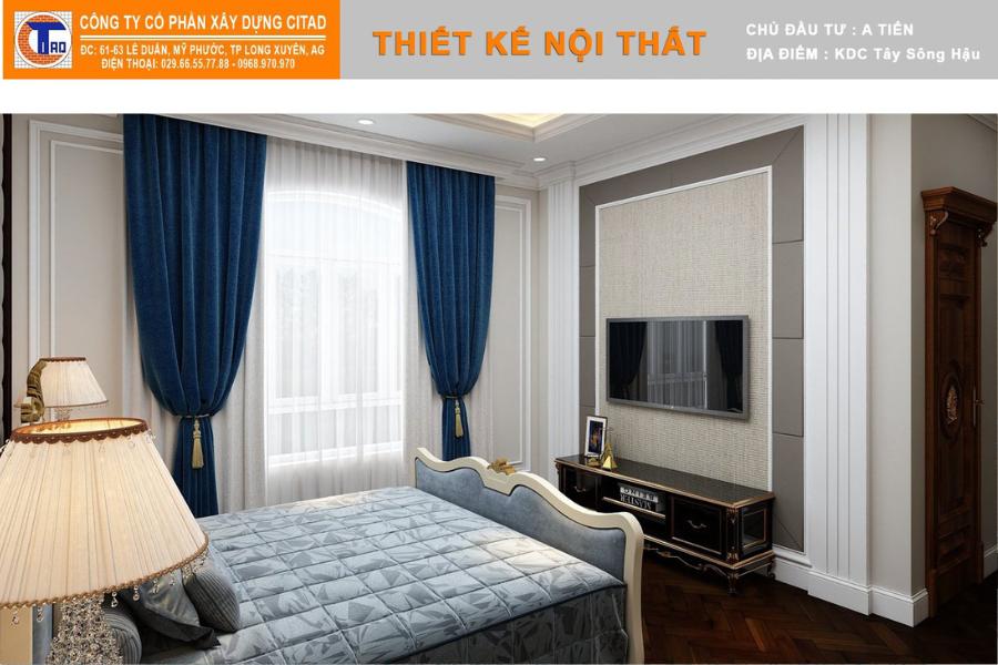 Nội thất phòng ngủ biệt thự phố tân cổ điển