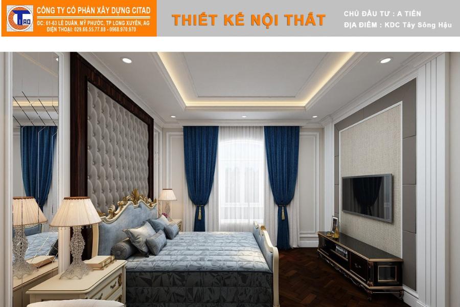 Nội thất phòng ngủ biệt thự phố tân cổ điển