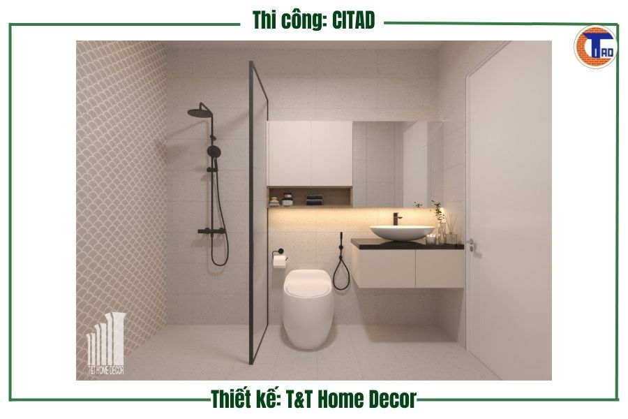 Phòng vệ sinh hiện đại sạch sẽ cho nhà phố Long Xuyên