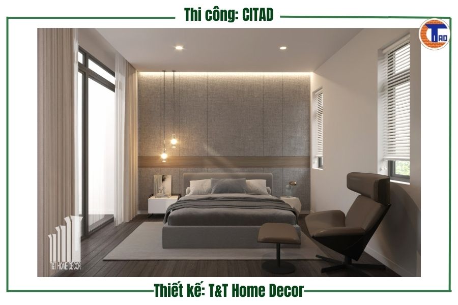 Phòng ngủ phụ nhà phố Long Xuyên