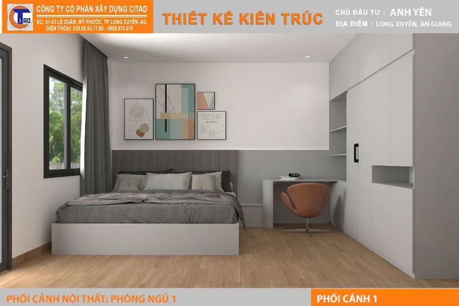 Công trình nhà phố 2 tầng tại Mỹ Hoà Long Xuyên do CITAD thiết kế thi công