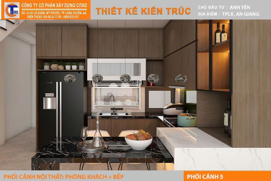 Công trình nhà phố 2 tầng tại Mỹ Hoà Long Xuyên do CITAD thiết kế thi công