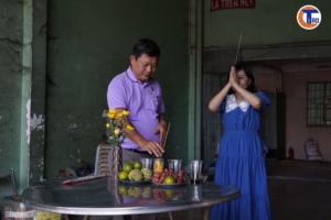 Chủ đầu tư cùng giám đốc chuẩn bị lễ cúng khởi công công trình Bravi Rest Stop tại Long Xuyên