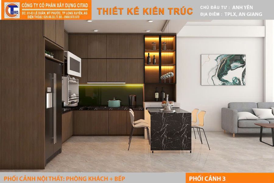 Công trình nhà phố 2 tầng tại Mỹ Hoà Long Xuyên do CITAD thiết kế thi công