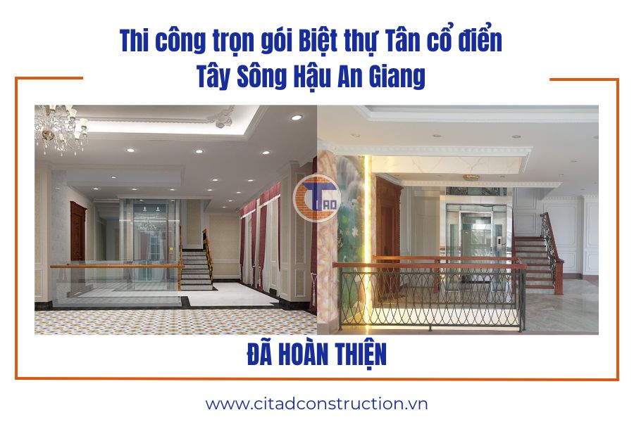 Thi công trọn gói Biệt thự Tân cổ điển Tây Sông Hậu An Giang – Cập nhật công trình sau hoàn thiện 7 Thi công trọn gói biệt thự Tân cổ điển Tây Sông Hậu - tầng lửng biệt thự