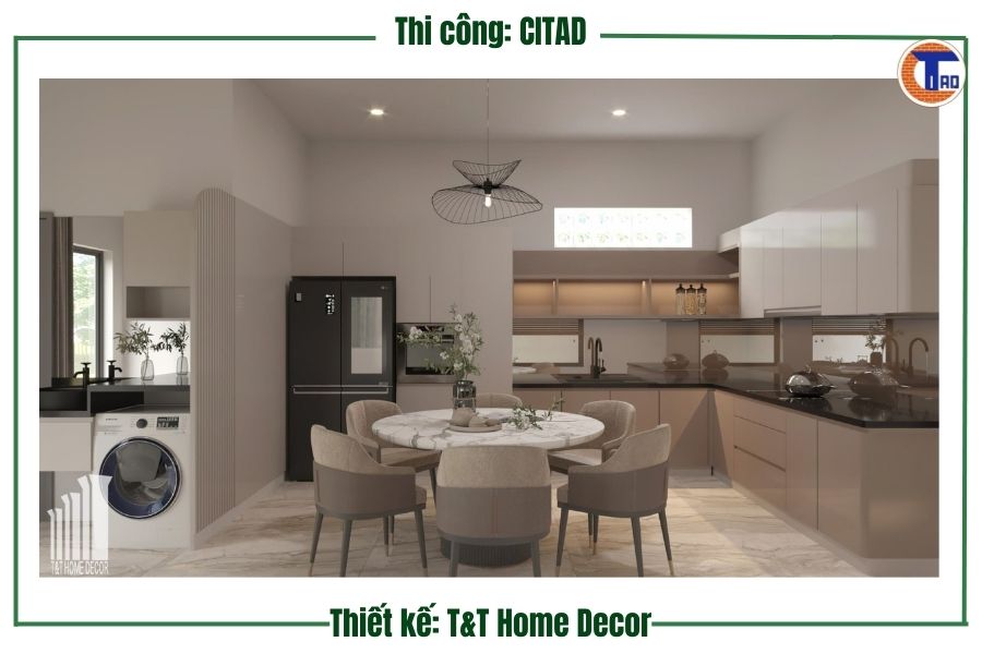 Phòng khách hiện đại nhà phố Long Xuyên