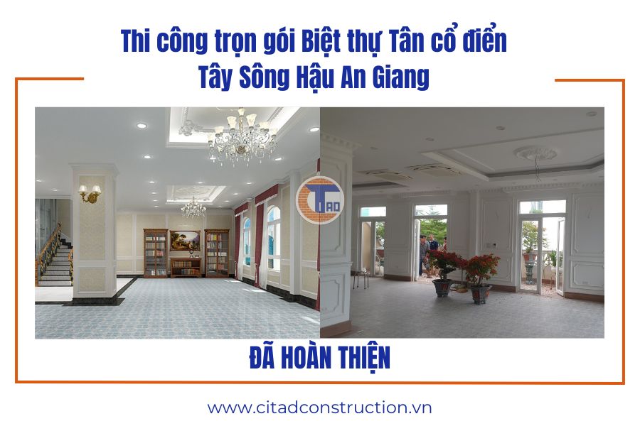Thi công trọn gói Biệt thự Tân cổ điển Tây Sông Hậu An Giang – Cập nhật công trình sau hoàn thiện 9 Thi công trọn gói biệt thự Tân cổ điển Tây Sông Hậu - không gian hội họp