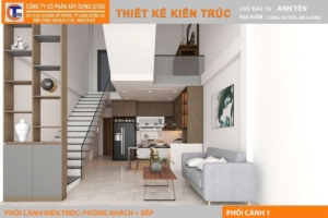 Công trình nhà phố 2 tầng tại Mỹ Hoà Long Xuyên do CITAD thiết kế thi công