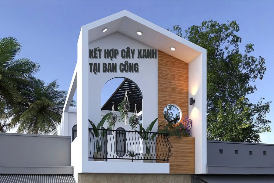 Vì Sao Nhà Phố Thiết Kế Tối Giản Đang Là Xu Hướng Thịnh Hành? 2 Kết hợp cây xanh tại ban công