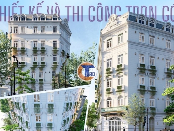Thiết kế khách sạn tại An Giang phong cách tân cổ điển – mặt tiền ấn tượng