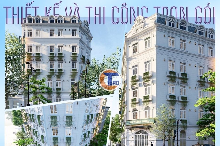 Thiết kế khách sạn tại An Giang phong cách tân cổ điển – mặt tiền ấn tượng