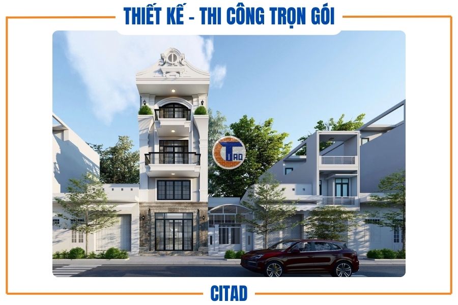 Thiết kế nhà phố 4 tầng Tân cổ điển kết hợp Hiện đại | CITAD 2 Thiết kế nhà phố 4 tầng Phong cách Tân cổ điển kết hợp hiện đại - Ngoại cảnh