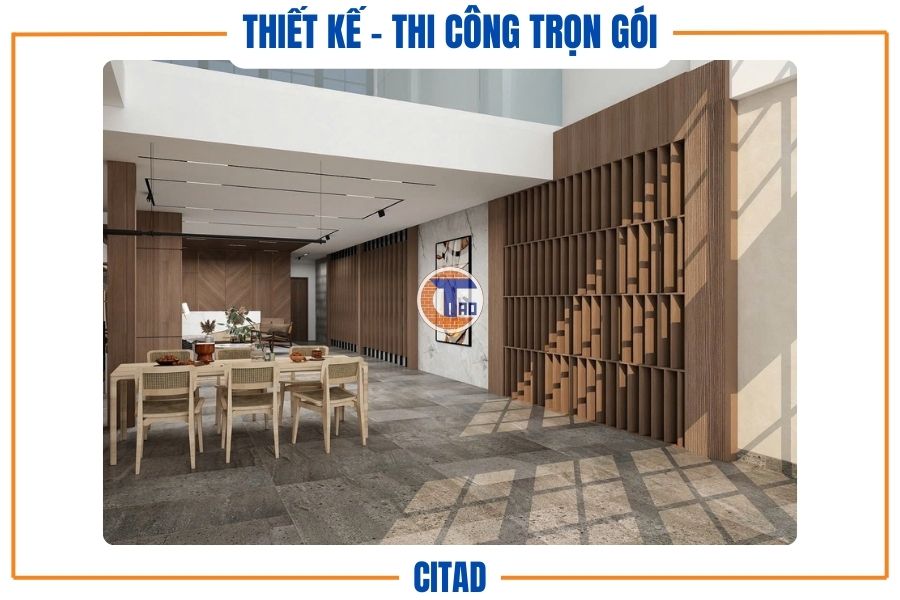 Thiết kế nhà phố 4 tầng Tân cổ điển kết hợp Hiện đại | CITAD 6 Lối đi tầng trệt với ánh sáng xuyên suốt