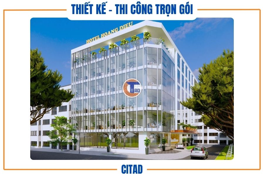 Top các mẫu thiết kế khách sạn đẹp 2025 – Xu hướng, phong cách và giải pháp nổi bật 5 Phối cảnh tổng thể khách sạn Hoàng Diệu – Thiết kế và thi công trọn gói khách sạn An Giang