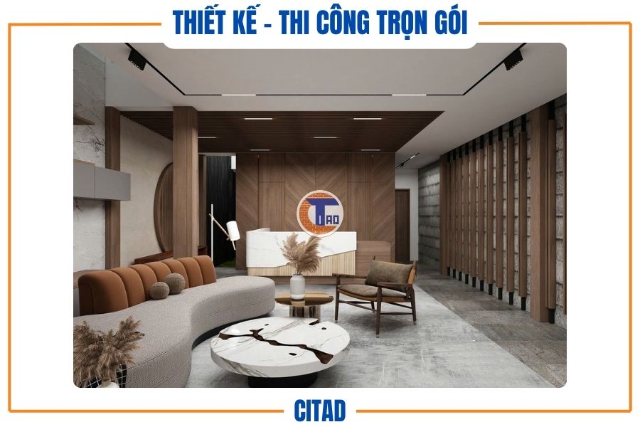 Thiết kế nhà phố 4 tầng Tân cổ điển kết hợp Hiện đại | CITAD 3 Khu vực phòng khách tầng trệt với ánh sáng tự nhiên