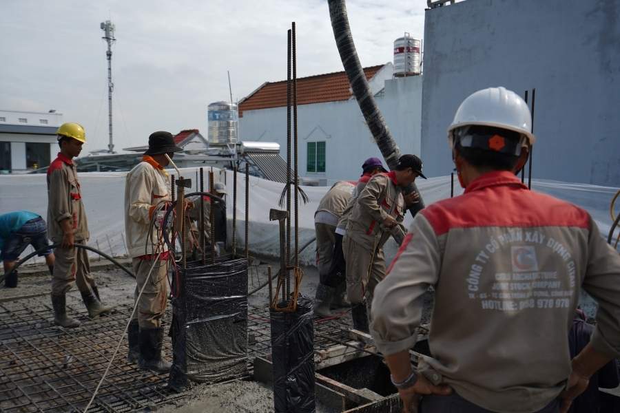 Thi công bê tông sàn | Công trình nhà phố An Giang - Công ty Xây dựng CITAD 3 Đơn vị thi công bê tông sàn - CITAD An Giang