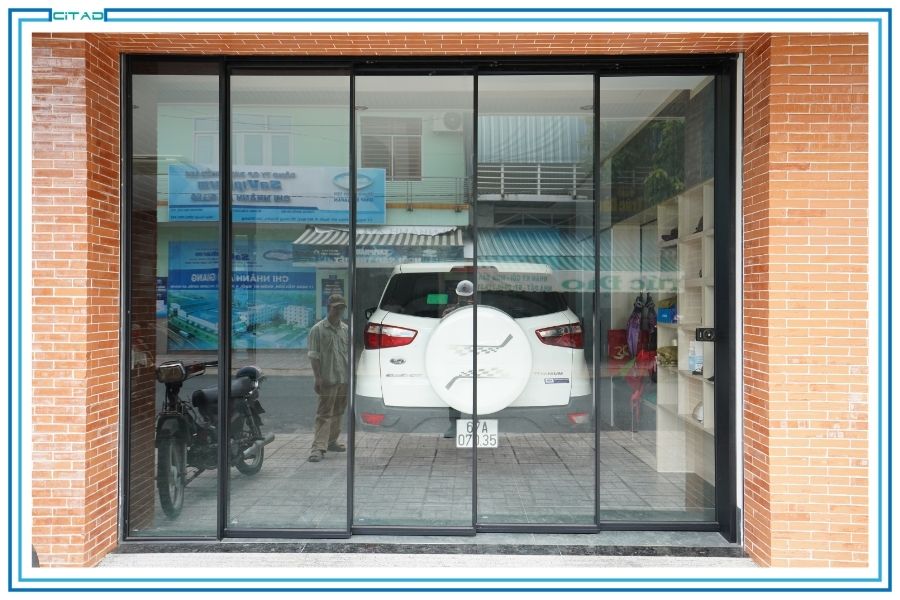 Thi công trọn bộ cửa nhôm kính công trình nhà ở An Giang - CITAD - cửa đi 4 cánh