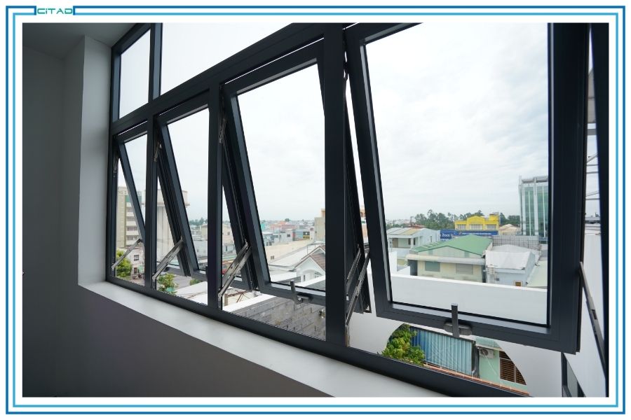 Thi công trọn bộ cửa nhôm kính công trình nhà ở An Giang - CITAD - cửa sổ hất