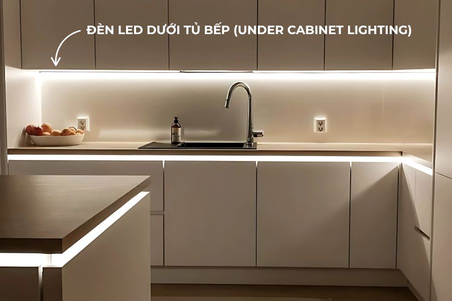 Đèn led dưới tủ bếp