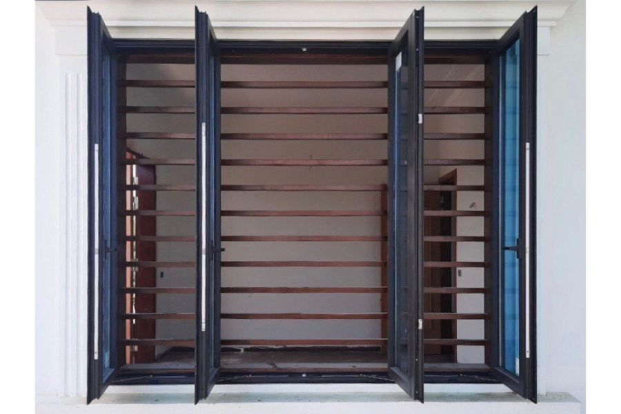 Cửa sổ mở quay 4 cánh - Nhôm kính XingFa An Giang