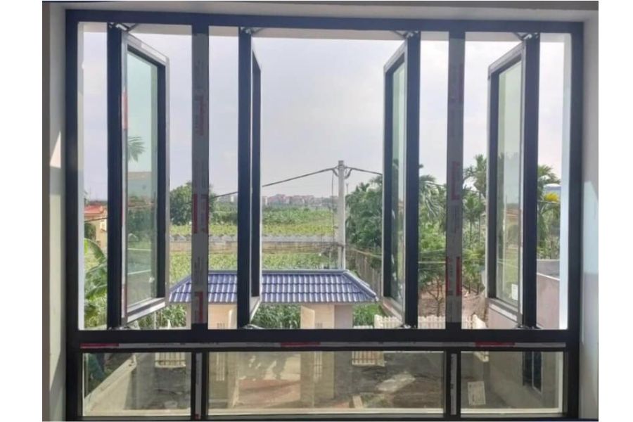 Cửa sổ mở quay 4 cánh - Nhôm kính XingFa An Giang
