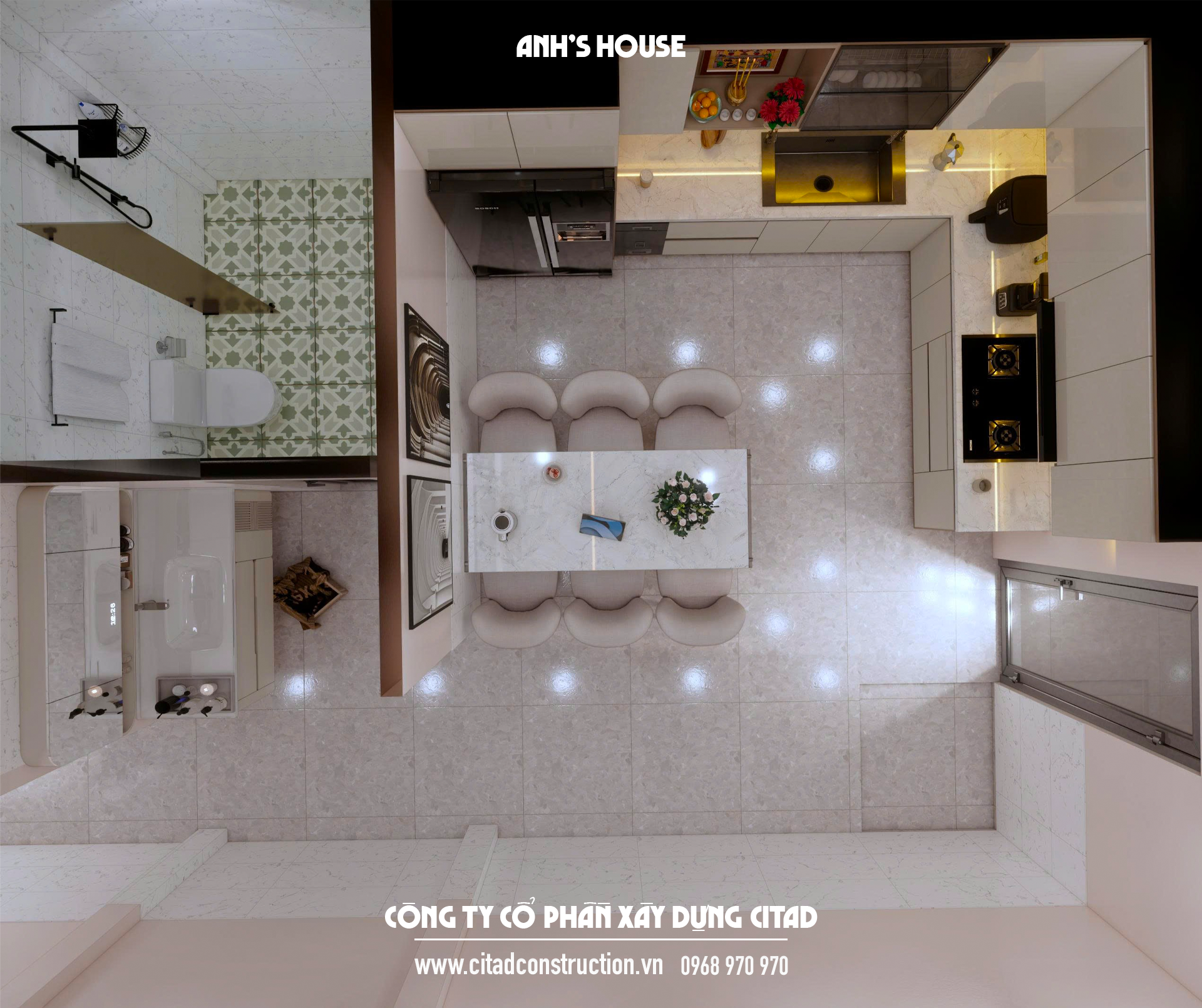 Phương án thiết kế nhà phố Anh's House - CITAD thiết kế và thi công trọn gói