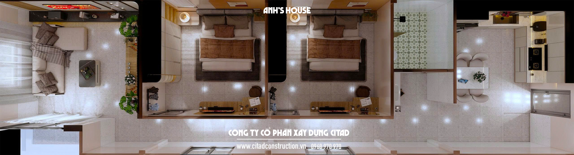 Phương án thiết kế nhà phố Anh's House - CITAD thiết kế và thi công trọn gói