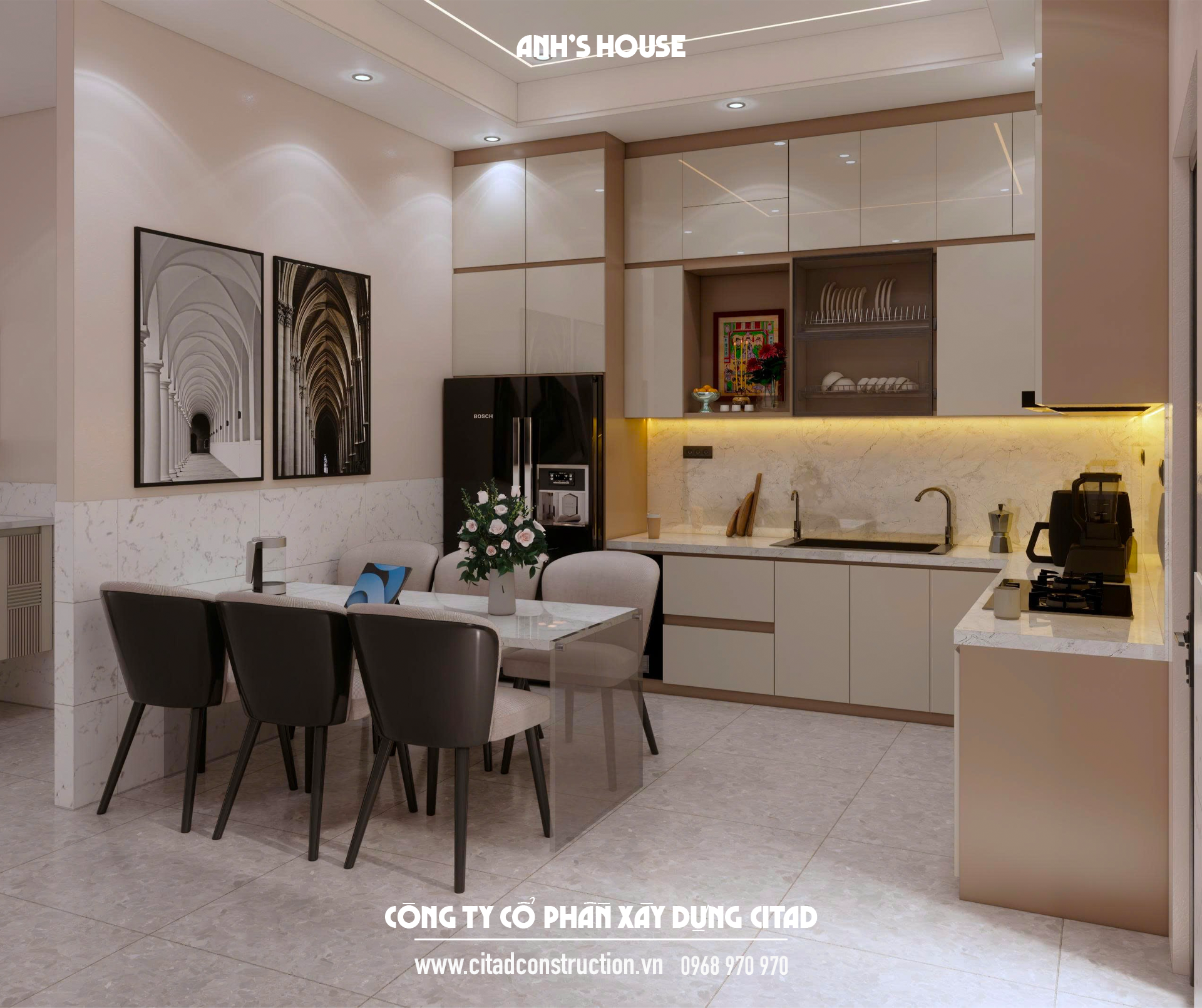 Phương án thiết kế nhà phố Anh's House - CITAD thiết kế và thi công trọn gói