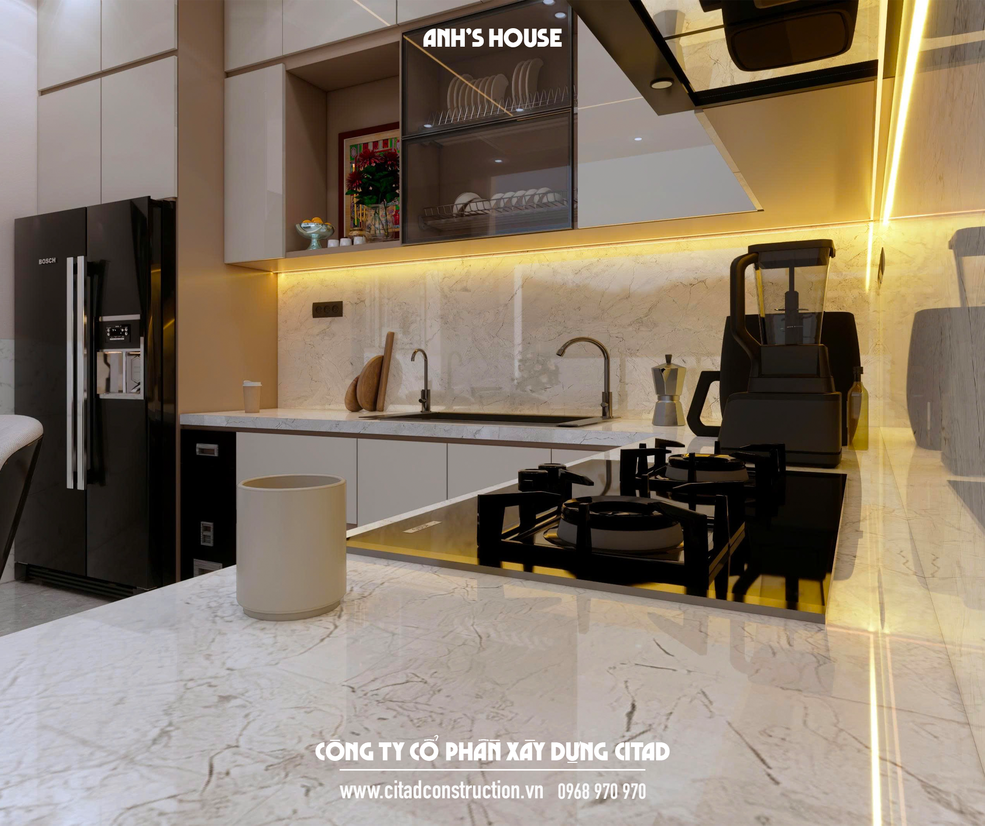 Phương án thiết kế nhà phố Anh's House - CITAD thiết kế và thi công trọn gói